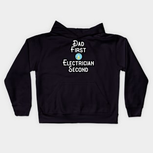 Electrician Dad Gift First Electrician Second Gift Kids Hoodie